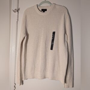 Banana Republic Men's Large Cream Cotton Crewneck Sweater